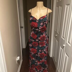 Commense Floral Maxi Dress - Red and Pink